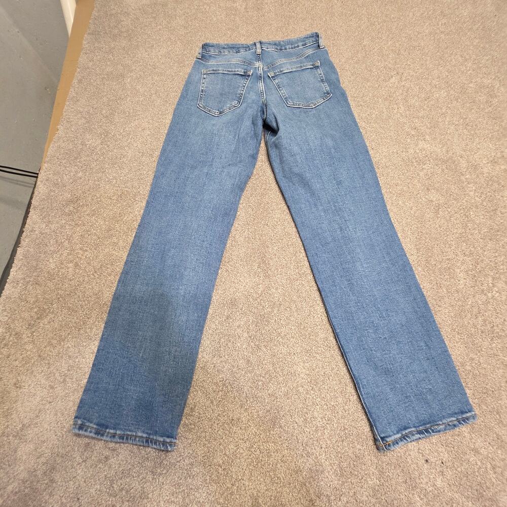 Old Navy OG Loose High Rise Distressed Jeans Women Sz 2 Light Blue Straight Leg